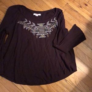 4/$12. Mission Deep Burgundy Top Size M